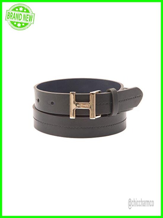Leather Slim H Monogram Buckle Casual Belt for Jeans main image 4